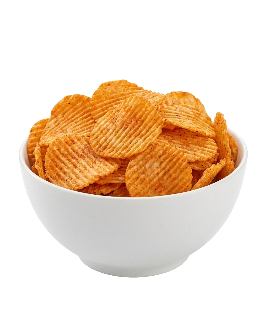 Kinmin Tangy Tomato chips in a bowl